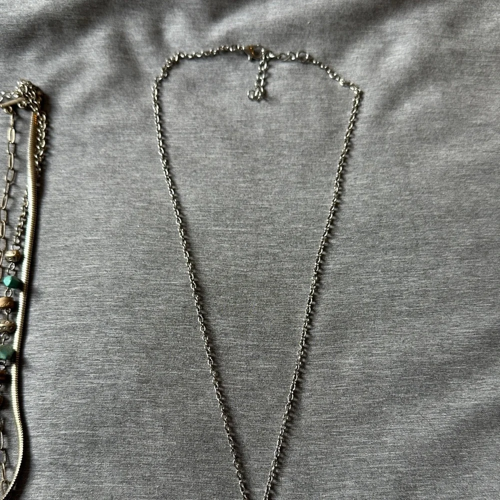 Turquoise and Silver Necklace Set - Picture 3 of 6